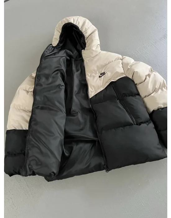 Bej NK Unisex Kapşonlu Şime Mont