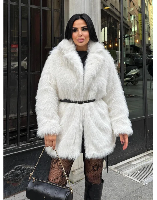 Beyaz Bel Kemer İthal Kürk