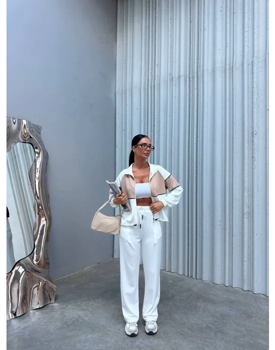 Beyaz Likra Model Kumaş İkli Takım