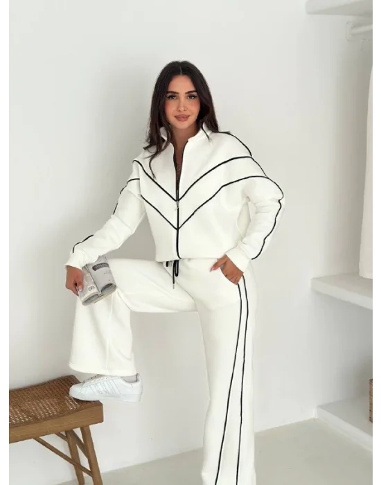 Beyaz Üç İplik İkili Takım