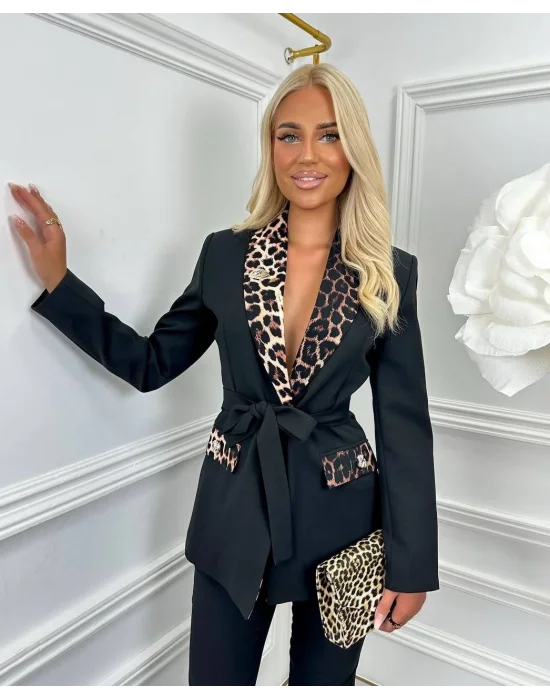 Garnili Ceket Pantolon Leopar