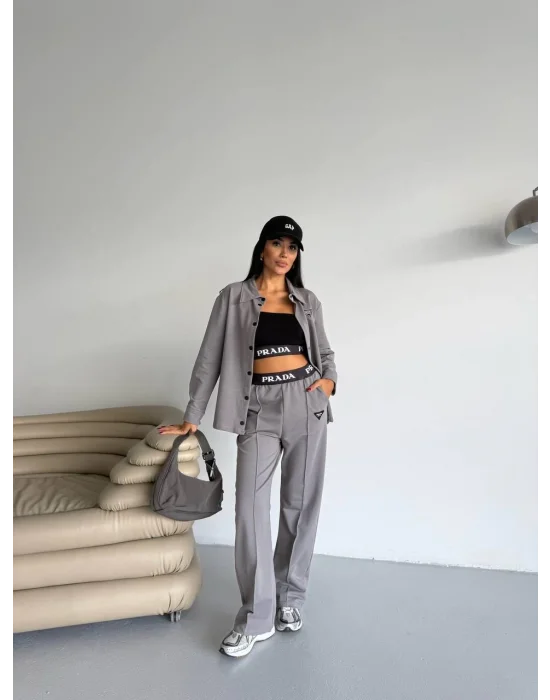 Gri İki İplik Üçlü Takım