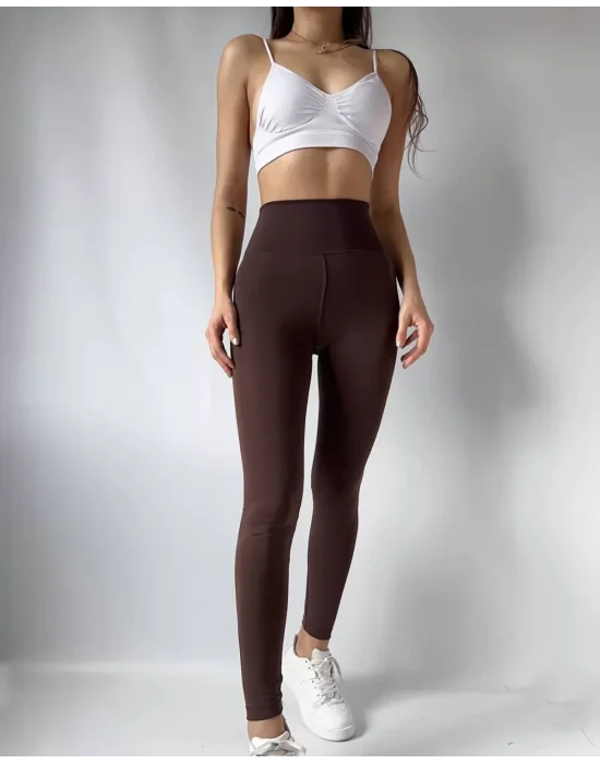 Kahve Yüksek Bel Toparlayıcı ve İnceltici Oysho Tayt