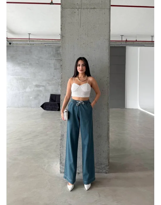 Sakx Palazo Bel Bağlamalı Jean