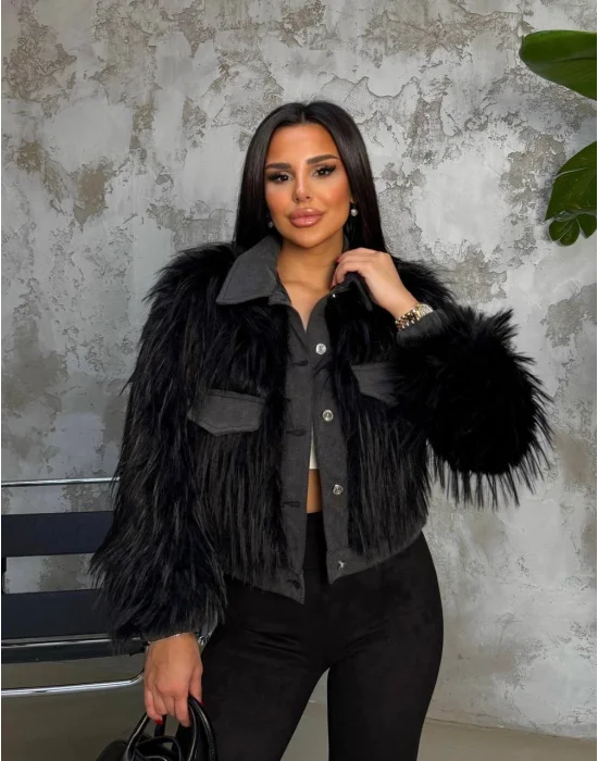 Şık Gölek Tarzlı Tilki Ceket