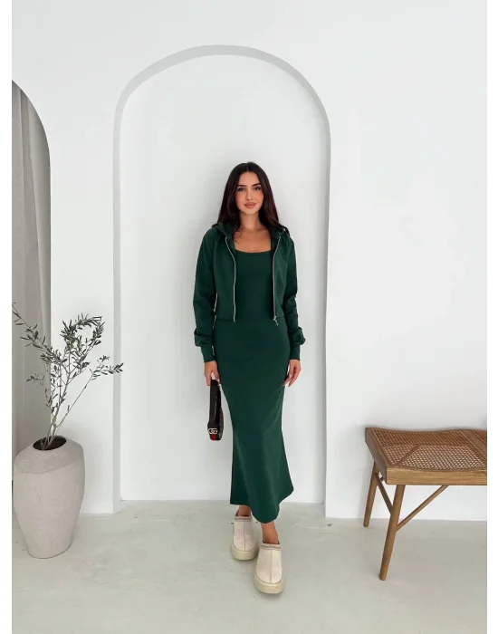 Yeşil  Hırka Elbise
