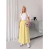 Sarı Poplin Kemer Detay Etekli Elbise