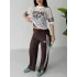 Kahve Dantel Detaylı Oversize Takım