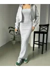 Gri Sweat Elbise Kombini