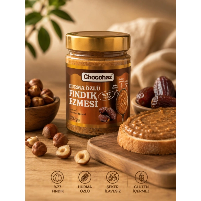 Chocohaz Hurma Özlü Fındık Ezmesi 320gr
