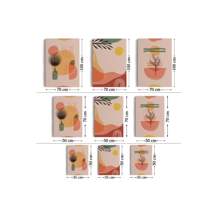 3’lü Tablo Modern Minimal Tasarım Koleksiyon Dekoratif Şık ve Modern Duvar Tablo Seti-BG-32