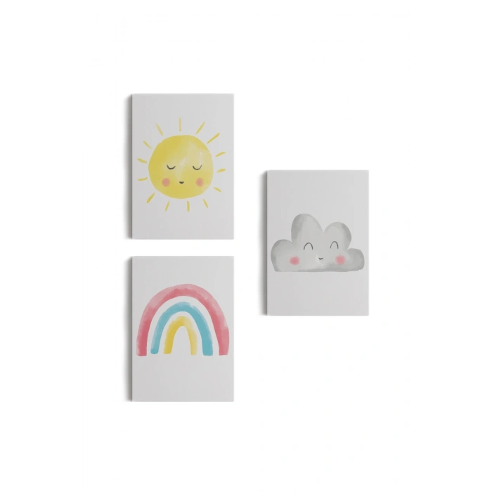 3’lü Tablo Yaz Günü Temalı Dekoratif Duvar Tablo Seti-BÖ-40