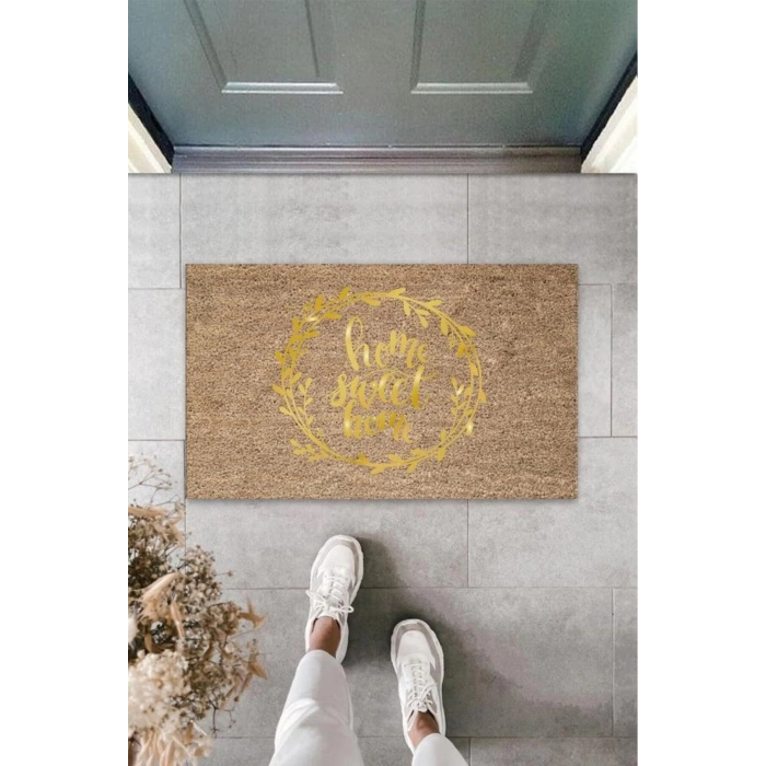 Gold Kapı Önü Paspası Home Sweet Home Desen  K-3301