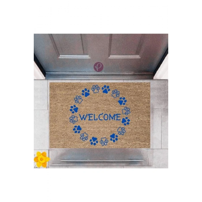 Kapı Önü Paspası Dekoratif Dijital Baskı Welcome P-2472