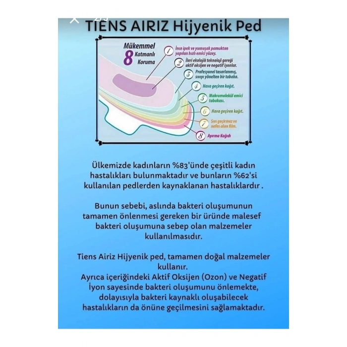 Tiens Airiz Hijyenik Kadın Pedi 10lu Gündüz Ped