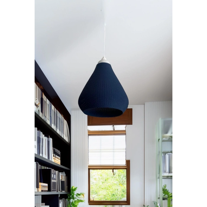 Sarkıt Avize Vegan Pla Trend Örgü Serisi Lacivert Oturma Odası Salon Mutfak