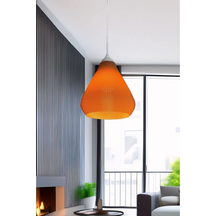 Modern Sarkıt Örme Tasarım Avize Orta Boy Kahve Salon Oturma Odası Çalışma Odası Vegan Pla