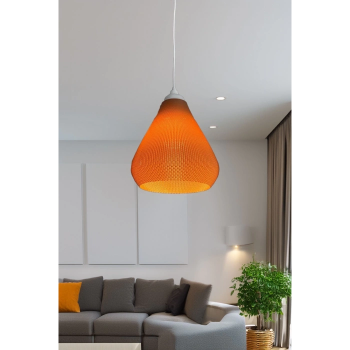 Modern Sarkıt Örme Tasarım Avize Orta Boy Kahve Salon Oturma Odası Çalışma Odası Vegan Pla