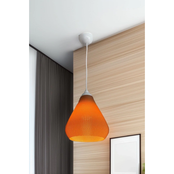 Modern Sarkıt Örme Tasarım Avize Orta Boy Kahve Salon Oturma Odası Çalışma Odası Vegan Pla