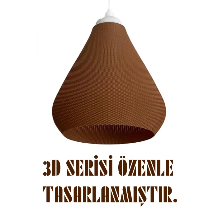 Modern Sarkıt Örme Tasarım Avize Orta Boy Kahve Salon Oturma Odası Çalışma Odası Vegan Pla