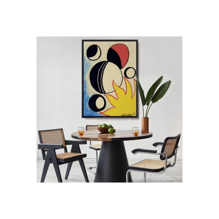 Ahşap Çerçeveli Alexander Calder - Güneşin Arkasındaki Paskalya Yumurtaları Tablo--7286