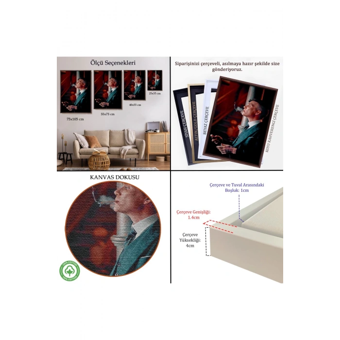 Ahşap Çerçeveli Thomas Shelby - Tommy Shelby Tablo-7843
