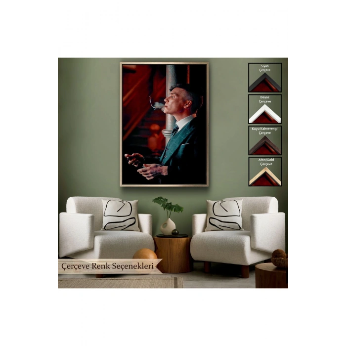 Ahşap Çerçeveli Thomas Shelby - Tommy Shelby Tablo-7843