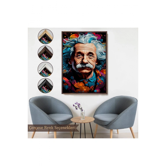 Ahşap Çerçeveli Albert Einstein Tablo-7827