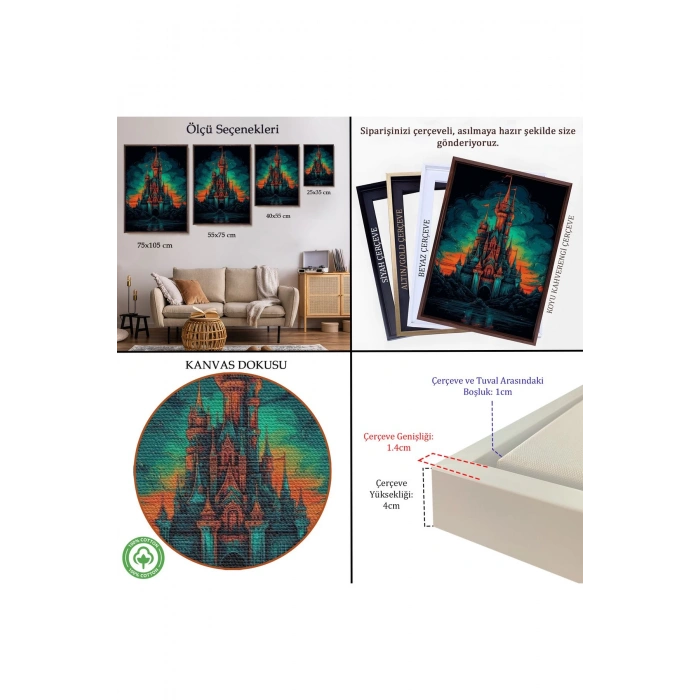 Ahşap Çerçeveli Avrupada Ortaçağ Kalesi Tablo-7728