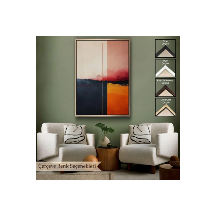 Ahşap Çerçeveli Yağlıboya Görünümlü Dekoratif Tablo-7609