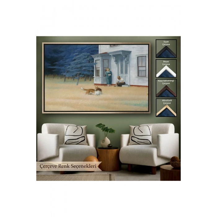 Ahşap Çerçeveli Edward Hopper - Cape Cod Akşamı Tablo-7061