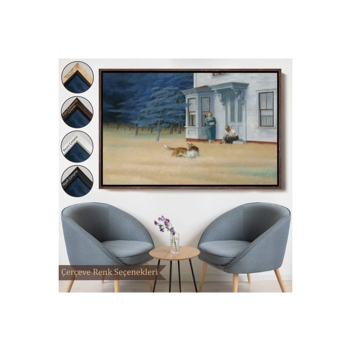 Ahşap Çerçeveli Edward Hopper - Cape Cod Akşamı Tablo-7061