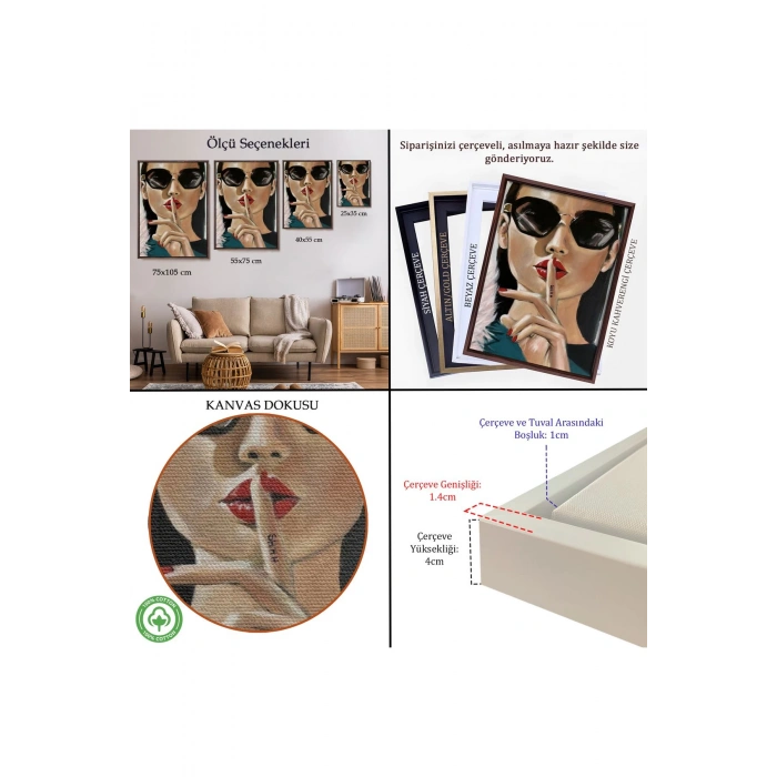 Ahşap Çerçeveli Şişşt Yapan Güzel Kadın Tablosu-7953