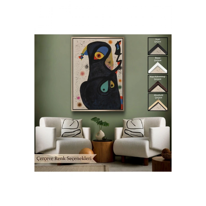 Ahşap Çerçeveli Citon Joan Miro - Vladimir Tablo-7484