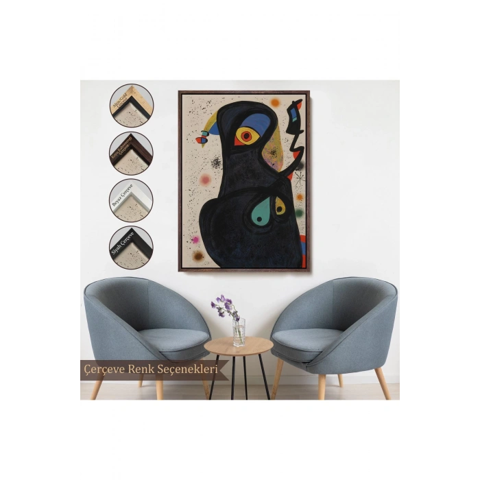 Ahşap Çerçeveli Citon Joan Miro - Vladimir Tablo-7484