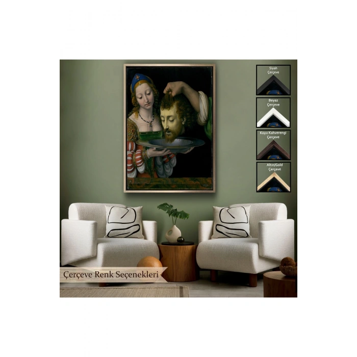 Ahşap Çerçeveli Salome İle Vaftizci YahyaNın Başının Kesilmesi Tablo-7339