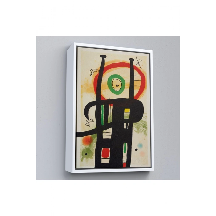 Ahşap Çerçeveli Joan Miro - Büyük Bilgisayar Tablo-7350