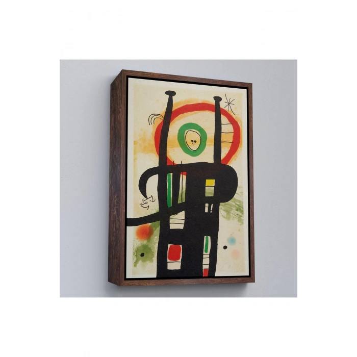 Ahşap Çerçeveli Joan Miro - Büyük Bilgisayar Tablo-7350