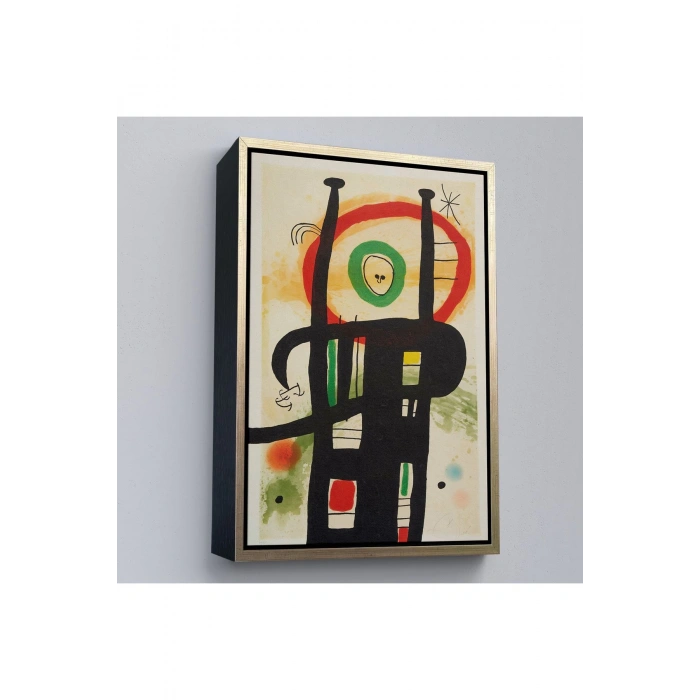 Ahşap Çerçeveli Joan Miro - Büyük Bilgisayar Tablo-7350