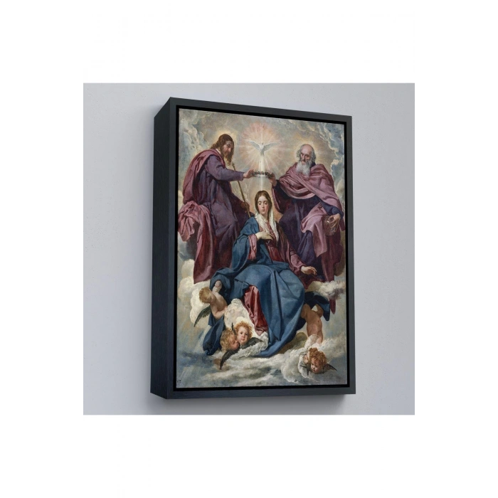 Ahşap Çerçeveli Diego Velazquez - Bakirenin Taç Giyme Töreni Tablo-7344