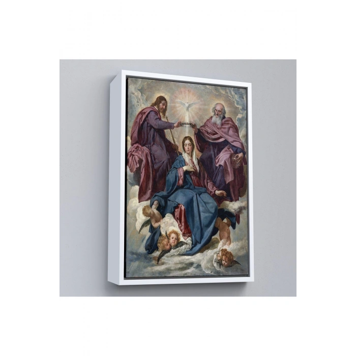 Ahşap Çerçeveli Diego Velazquez - Bakirenin Taç Giyme Töreni Tablo-7344