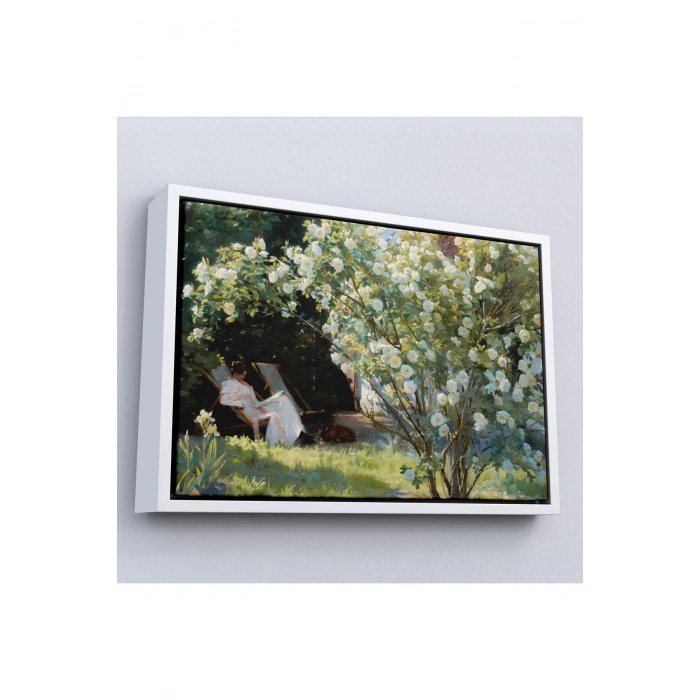 Ahşap Çerçeveli Severin Kroyer Güller Bahçesi Tablosu-7029