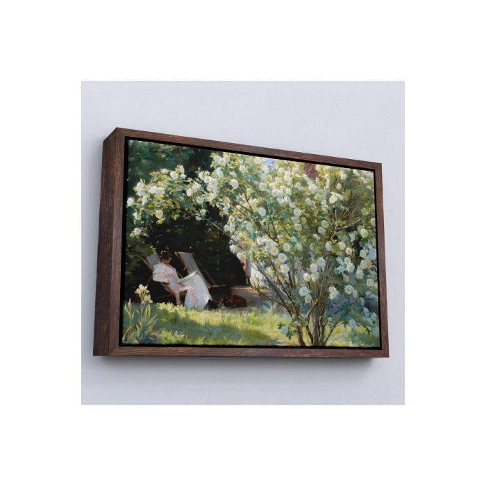 Ahşap Çerçeveli Severin Kroyer Güller Bahçesi Tablosu-7029