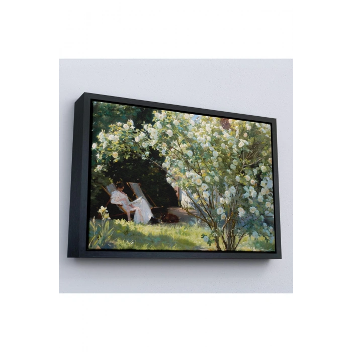 Ahşap Çerçeveli Severin Kroyer Güller Bahçesi Tablosu-7029