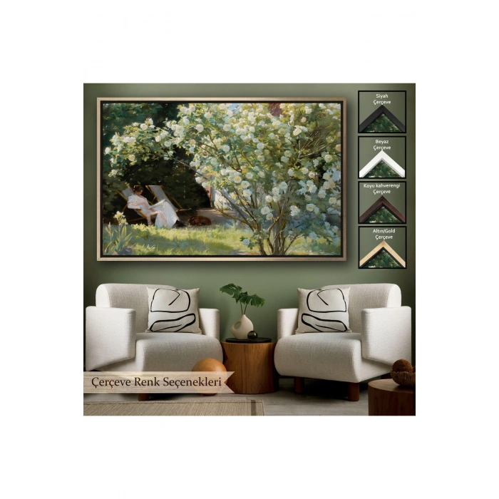 Ahşap Çerçeveli Severin Kroyer Güller Bahçesi Tablosu-7029