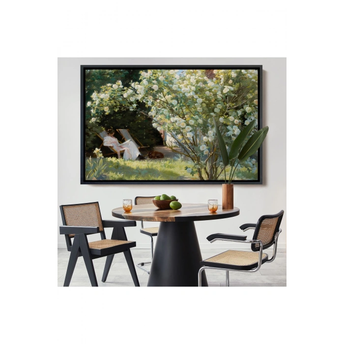 Ahşap Çerçeveli Severin Kroyer Güller Bahçesi Tablosu-7029