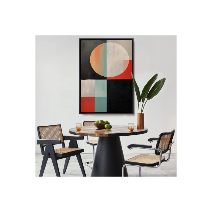 Ahşap Çerçeveli Soyut Tablo-7530