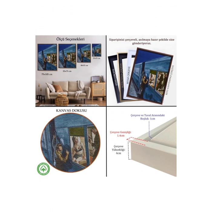 Ahşap Çerçeveli Rus Kızın Demir Perdeden Kaçışı Tablo-7717