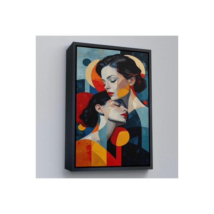 Ahşap Çerçeveli Anne Ve Kızı Tablosu-7791