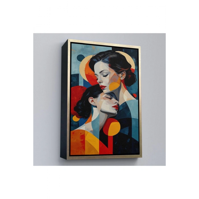 Ahşap Çerçeveli Anne Ve Kızı Tablosu-7791